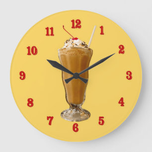 Schokoladen-Milchshake Große Wanduhr