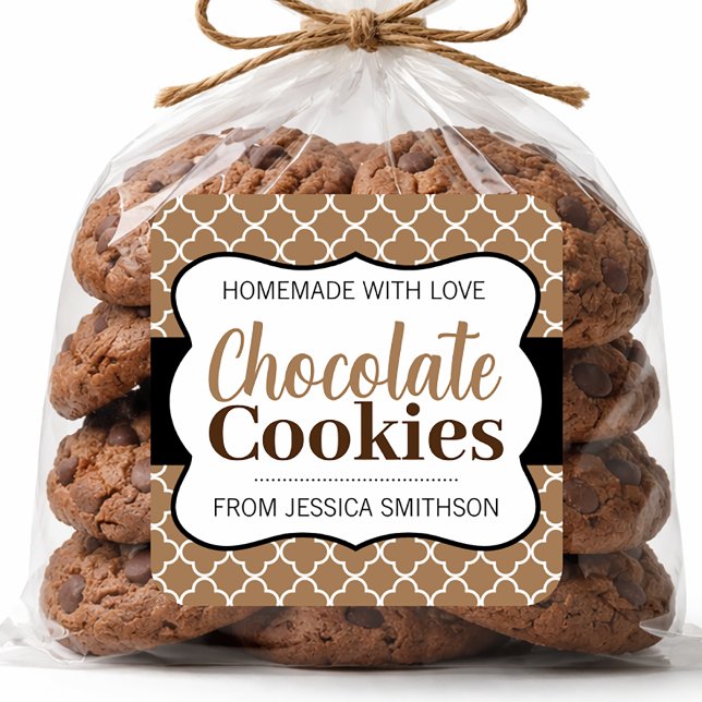 Schokoladen- (oder jede andere Formulierung) Cooki Quadratischer Aufkleber (Von Creator hochgeladen)