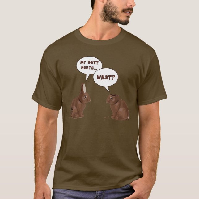 Schokoladen-Osterhasen-Kaninchen-HinternHurts T-Shirt (Vorderseite)