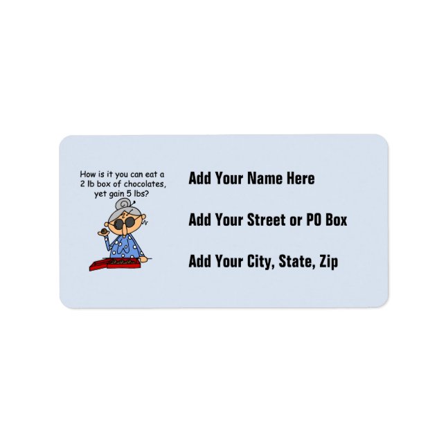 Schokoladen-Richtung Adressaufkleber (Vorne)