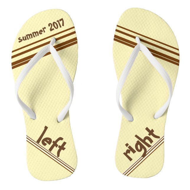 Schokoladen-Sahnestreifen verlassen und recht Flip Flops (Fußbett)