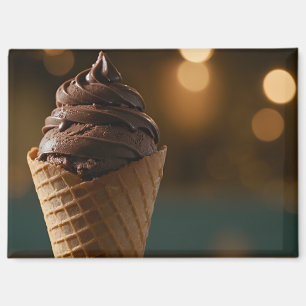 Schokoladen-Soft-Serve-Eiscreme-Kegel Magnet