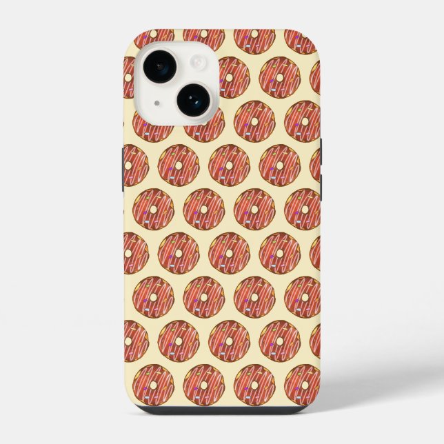 Schokoladen-Sprinkle-Donut iPhone 14 Hülle (Rückseite)