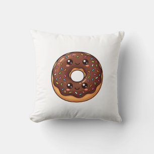 Schokoladen-Sprinkle-Donut-Kawaii-Kissen Kissen