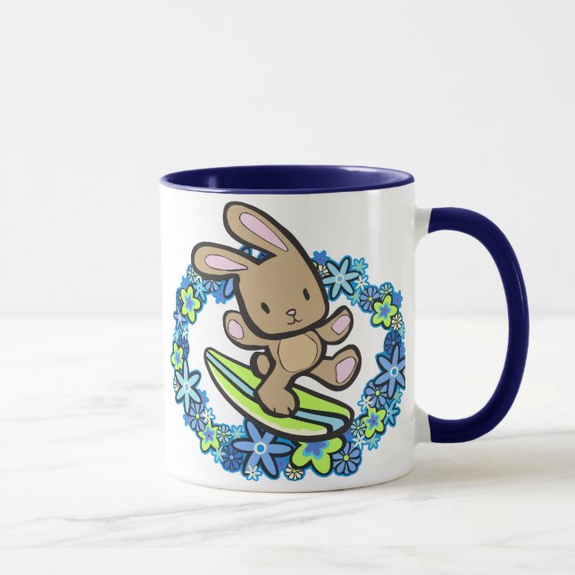 Schokoladen-surfende Häschen-Tassen Tasse (Rechts)
