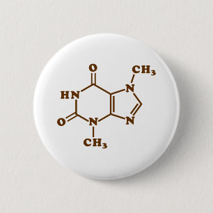 Schokoladen-Theobromin-molekulare chemische Formel Button
