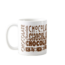 Schokoladen-Typografie-Kunst-Kaffeetassen