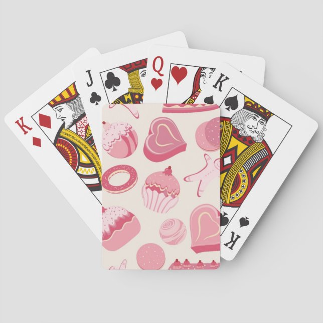 Schokoladen- und Gebäckmuster 2 Spielkarten (Rückseite)