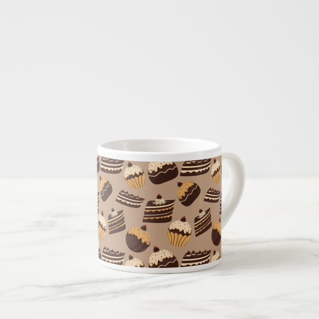 Schokoladen- und Gebäckmuster 3 Espressotasse (Vorderseite Rechts)