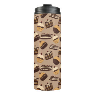 Schokoladen- und Gebäckmuster 3 Thermosbecher