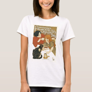 Schokoladen-Vintage französische Anzeige T-Shirt