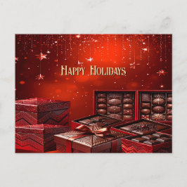 Schokoladen-Weihnachts-Feiertagspostkarte Postkarte
