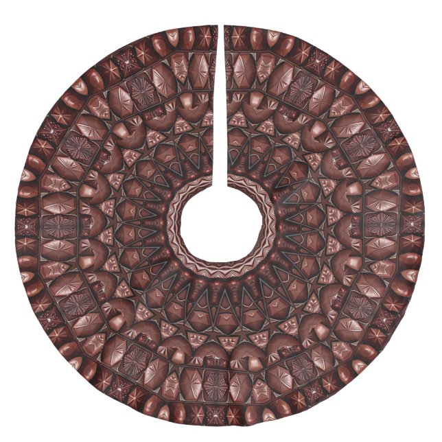 Schokoladen-Weihnachtsbaum-Unterlage Polyester Weihnachtsbaumdecke (Vorderseite)