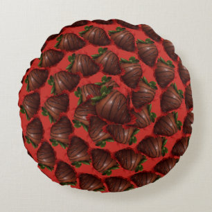 Schokoladenbeeren Rundes Kissen