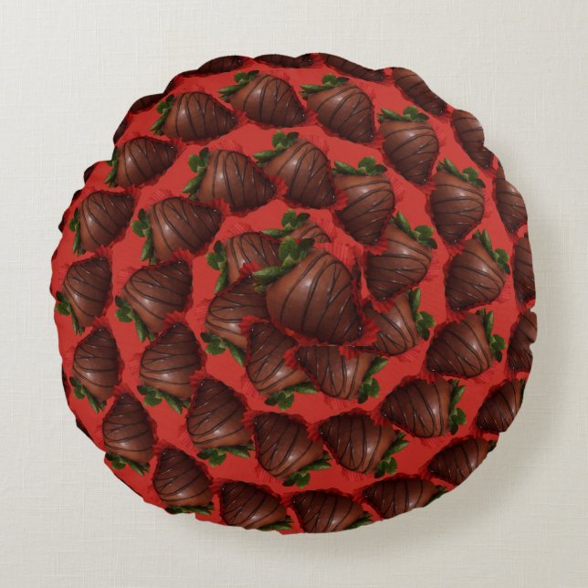 Schokoladenbeeren Rundes Kissen (Vorderseite)