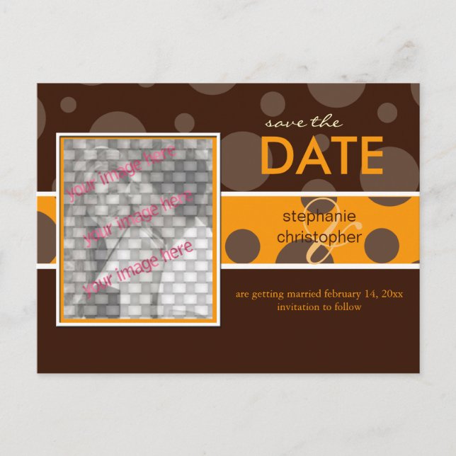 Schokoladenblasen/Postkarten mit Save the Date Fot Ankündigungspostkarte (Vorderseite)