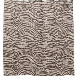 Schokoladenbraun Creme Blush Zebra Glitzer Duschvorhang