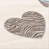 Schokoladenbraun Creme Blush Zebra Glitzer