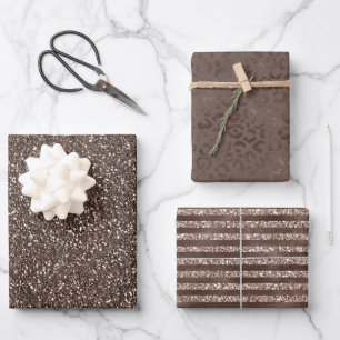 Schokoladenbraun Geschenkpapier Set