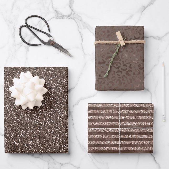 Schokoladenbraun Geschenkpapier Set (Vorderseite)