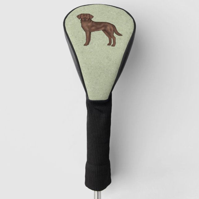 Schokoladenbraun Labrador Retriever Cartoon Dog Golf Headcover (Vorderseite)