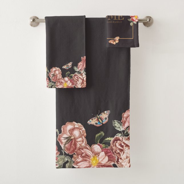 Schokoladenbraun-Rose Herbst "Sweet Zuhause" Badhandtuch Set (Insitu)
