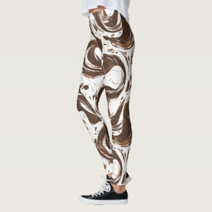 Schokoladenbraun-Wirbel Leggings