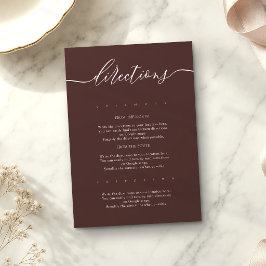 Schokoladenbraune einfache Hochzeitsanweisungen Begleitkarte