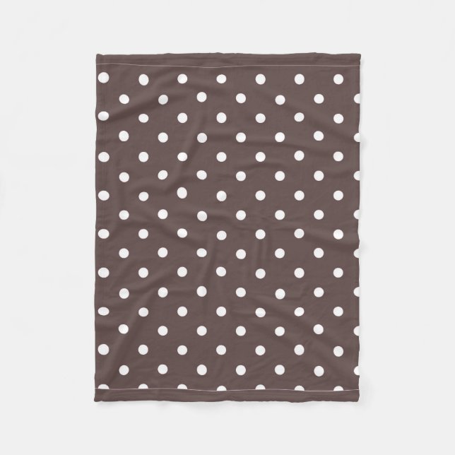 Schokoladenbraune Polka-Punkt-Fleece-Decke Fleecedecke (Vorderseite)