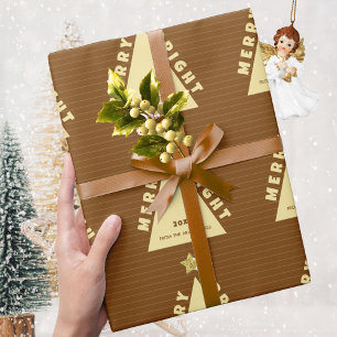 Schokoladenbrauner minimalistischer Weihnachtsbaum Geschenkpapier