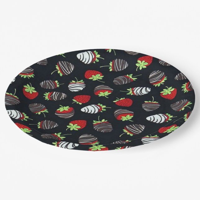 Schokoladenbrotpapier-Teller Pappteller (Schrägansicht)