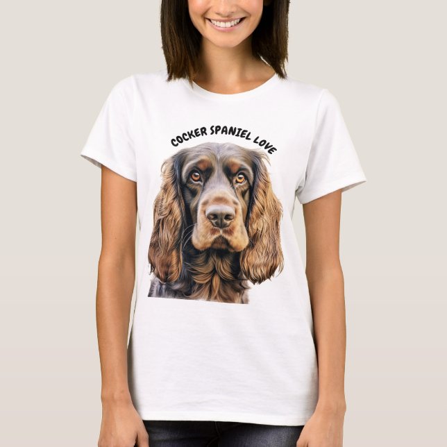 SCHOKOLADENBROWN COCKER SPANIEL HUNGE-GESICHT T-Shirt (Vorderseite)