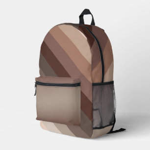 SCHOKOLADENBROWN-OMBRE UND -STREIFEN BEDRUCKTER RUCKSACK