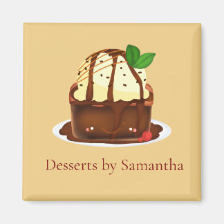 Schokoladenbrownie mit Vanilleeis Magnet