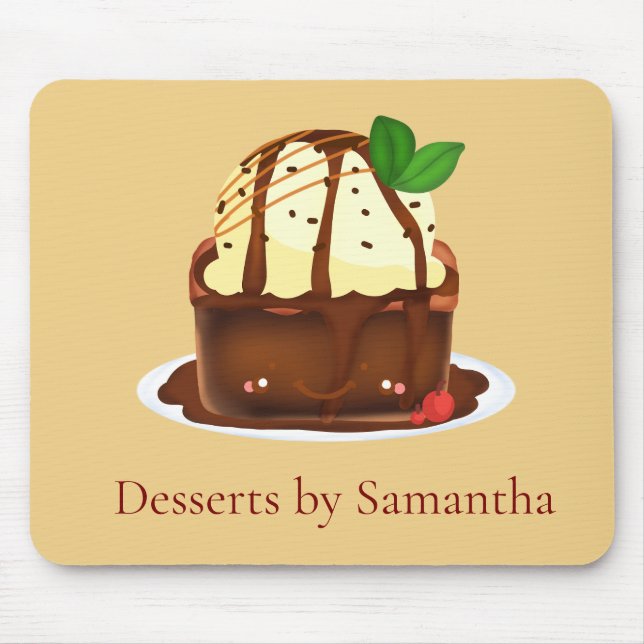Schokoladenbrownie mit Vanilleeis Mousepad (Vorne)
