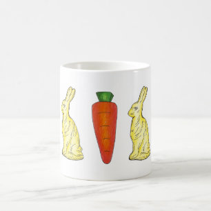 Schokoladencreme und Karottenkorb Kaffeetasse