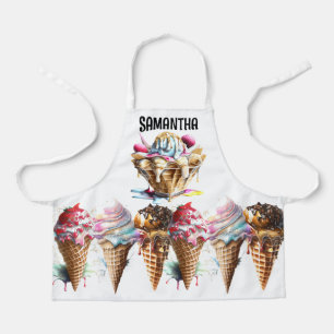 Schokoladencreme-Waffelkonus, Dessertdecke Schürze