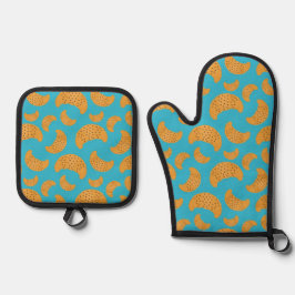 Schokoladencroissants Ofenhandschuh & Topflappen-Set