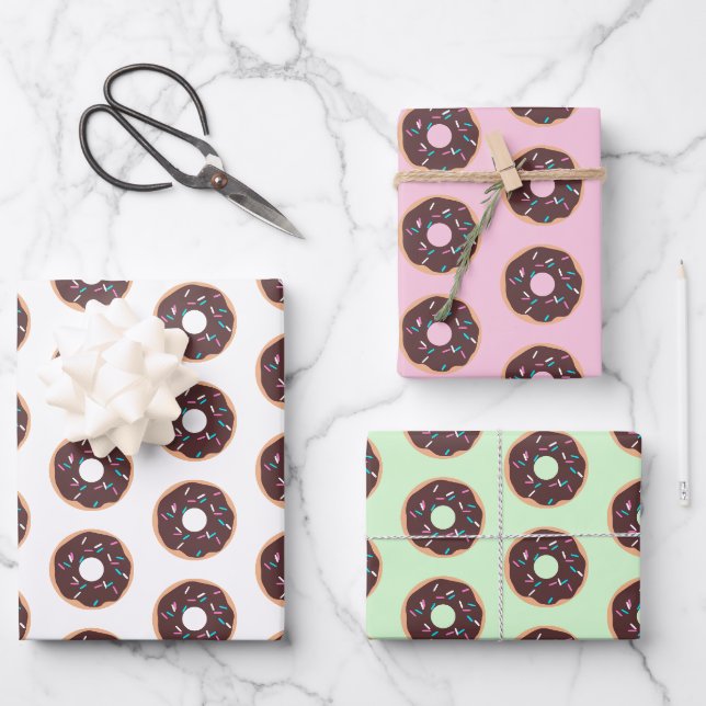 SchokoladenDonut mit Sprinklen Geschenkpapier Set (Vorderseite)