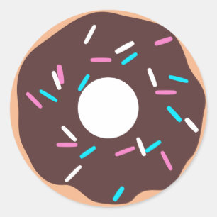 SchokoladenDonut mit Sprinklen Runder Aufkleber