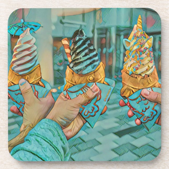 Schokoladeneis Getränkeuntersetzer (Vorderseite)