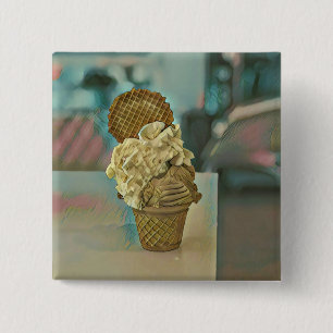 Schokoladeneiscreme-Waffel Button