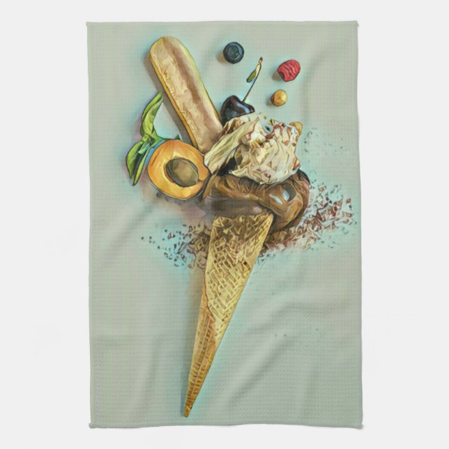 Schokoladeneisgeschenk Geschirrtuch (Vertikal)