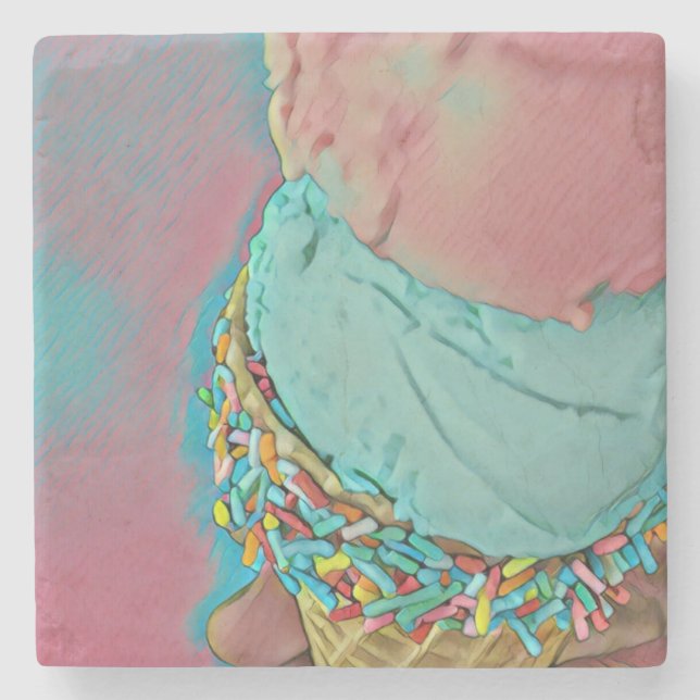 Schokoladeneisgeschenk Steinuntersetzer (Vorderseite)