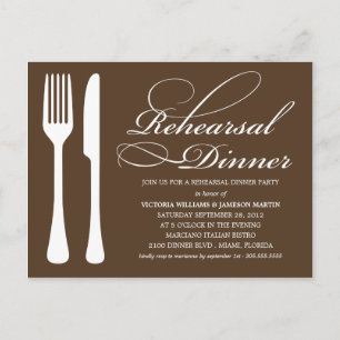 SCHOKOLADENFLATWARE PROBE DINNER INVITE EINLADUNGSPOSTKARTE