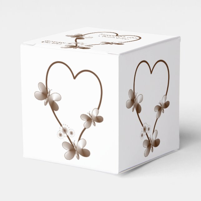 Schokoladenherz und Schmetterlinge Geschenkschachtel (Vorderseite)