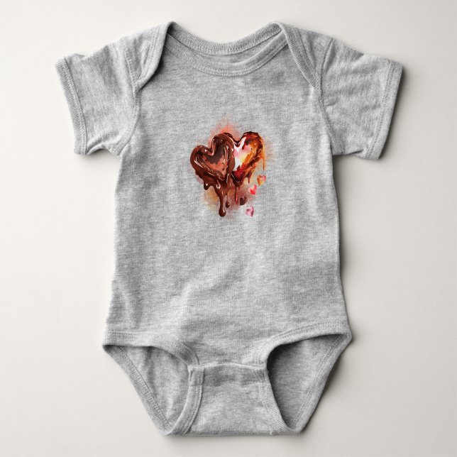 Schokoladenherzen Baby Strampler (Vorderseite)