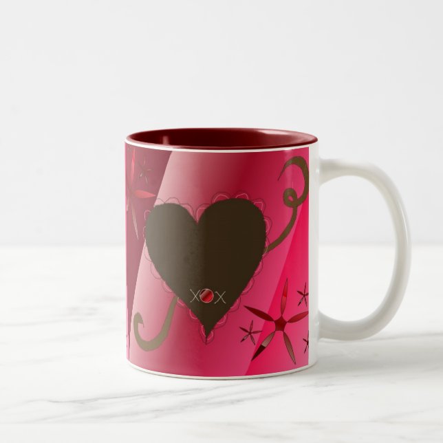 Schokoladenherzen Zweifarbige Tasse (Rechts)