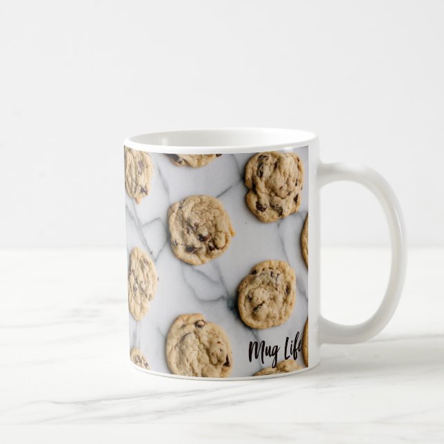 Schokoladenkeks-Muster-Foto-Tasse Kaffeetasse (Rechts)