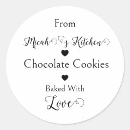 Schokoladenkekse mit Liebe gebacken Modern Einfach Runder Aufkleber